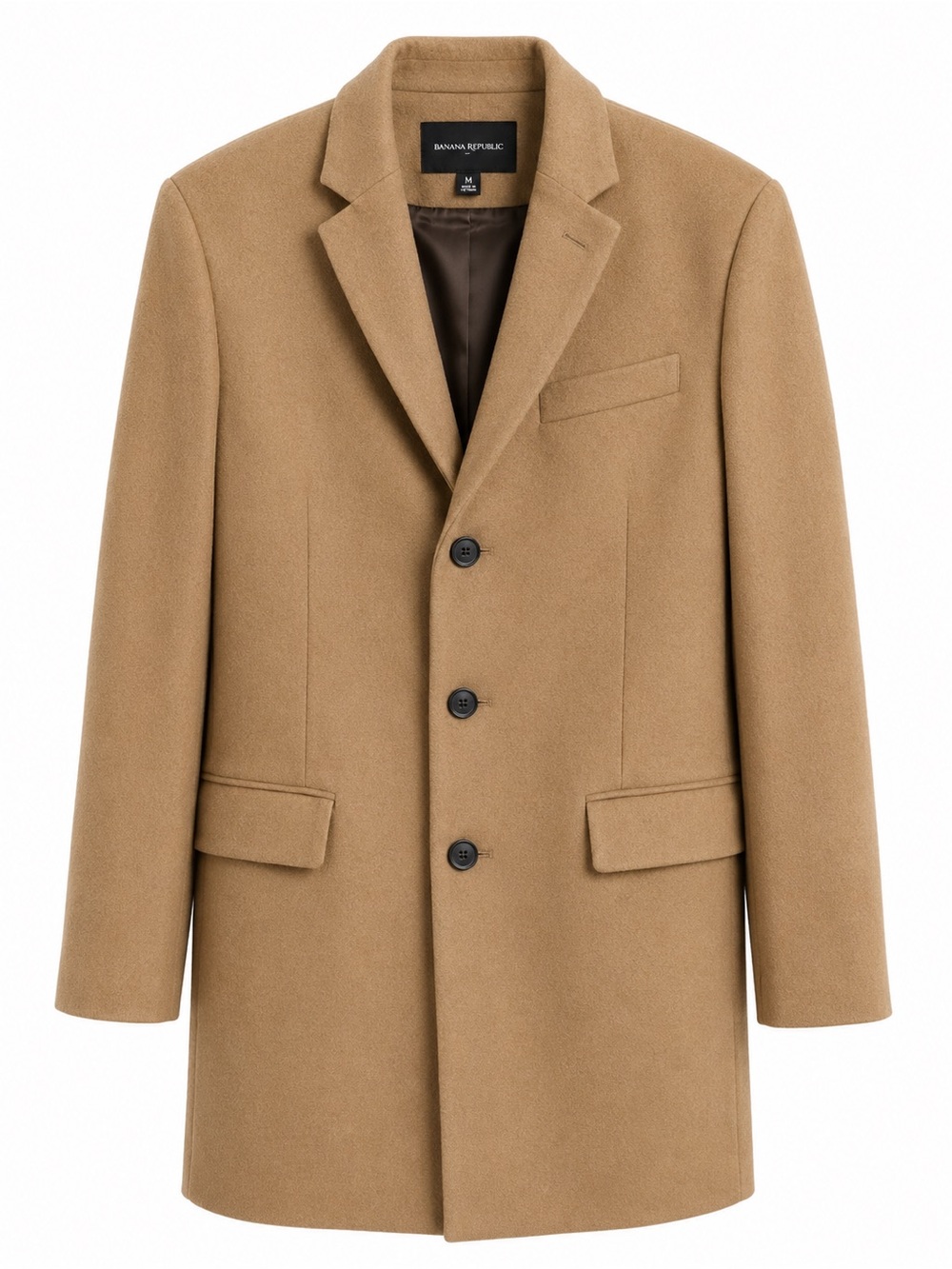Banana Republic Camel Wool Blend Topcoat Overcoat - Size M